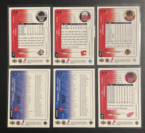 1998-98 Upper Deck MVP Silver Script Lot (31) with Gretzky Hasek Yzerman Gilmour Iginla back